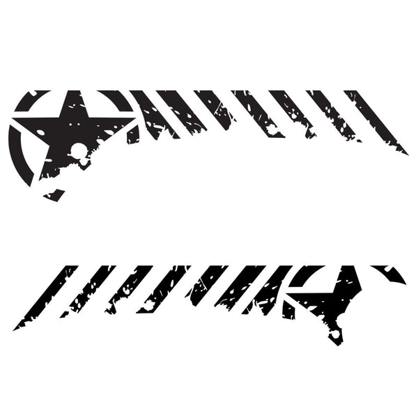 Patriot Star Distressed - Rear Fender Decals - Jeep Wrangler JL models
