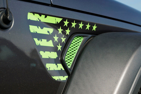 Patriot Star Distressed - Fender Vent Decals- Jeep Wrangler JL models