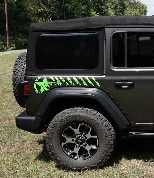 Patriot Star Distressed - Rear Fender Decals - Jeep Wrangler JL models